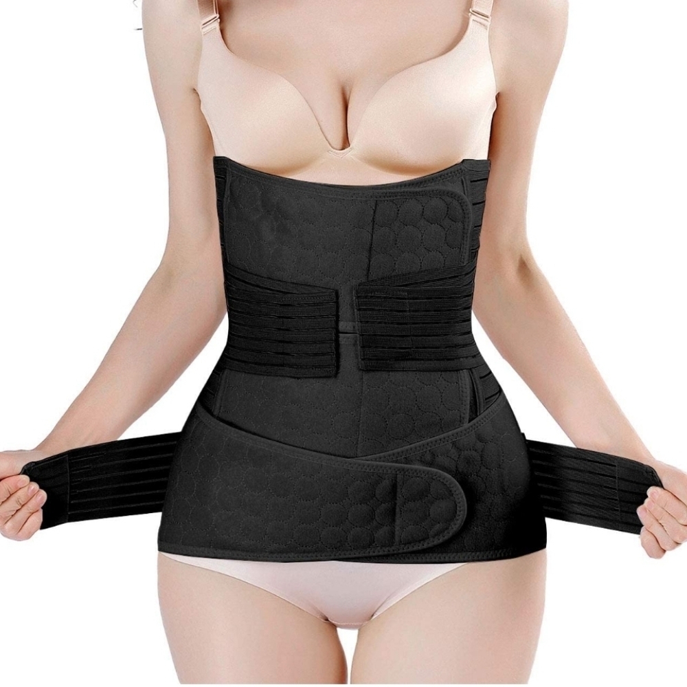 2 in 1 Postpartum Support Recovery Belly Wrap Waist/Pelvis Belt Plus Size NEW